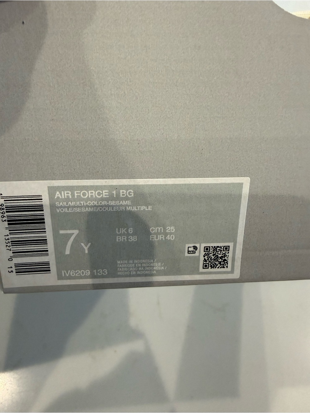 Nike Air Force 1 BG in Sail/Sesame